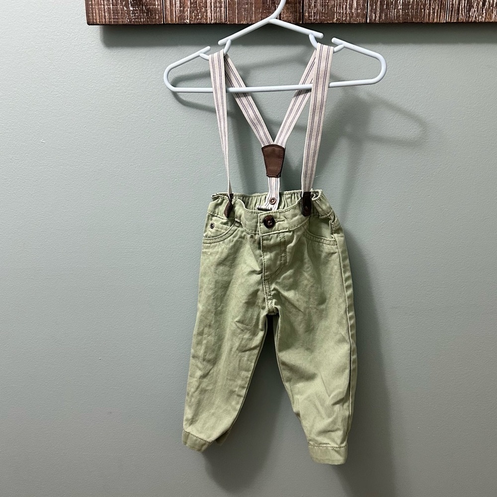 Carter's Child of Mine Baby Boy and Pant Outfit overalls suspenders 12 months
